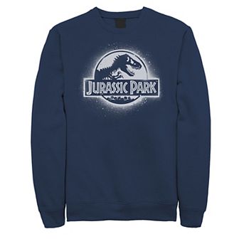Men's Jurassic Park All White Spray Paint Stencil Movie Logo Sweashirt
