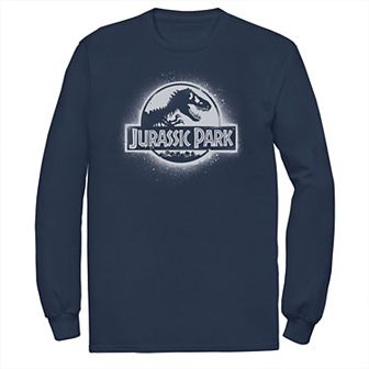 Men's Jurassic Park All White Spray Paint Stencil Movie Logo Tee
