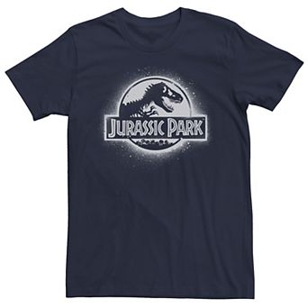 Men's Jurassic Park All White Spray Paint Stencil Movie Logo Tee