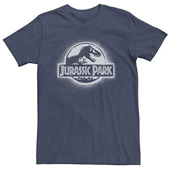 Men's Jurassic Park All White Spray Paint Stencil Movie Logo Tee