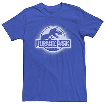 Men's Jurassic Park All White Spray Paint Stencil Movie Logo Tee
