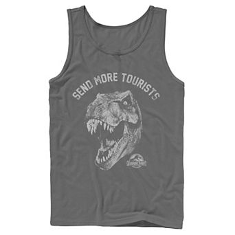 Men's Jurassic Park Tyrannosaurous Says Send More Tourists Tank Top