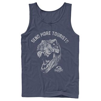 Men's Jurassic Park Tyrannosaurous Says Send More Tourists Tank Top