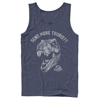 Men's Jurassic Park Tyrannosaurous Says Send More Tourists Tank Top