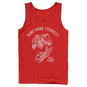 Men's Jurassic Park Tyrannosaurous Says Send More Tourists Tank Top