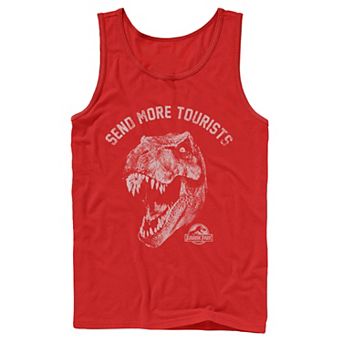 Men's Jurassic Park Tyrannosaurous Says Send More Tourists Tank Top