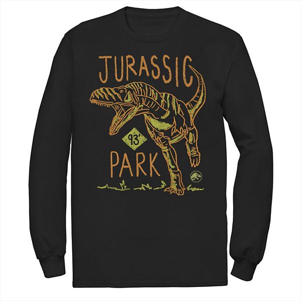 Men's Jurassic Park 93 Raptor Color Pencil Doodle Tee