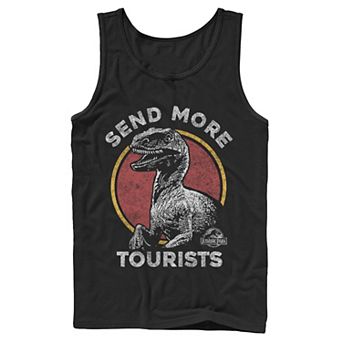 Men's Jurassic Park Raptor Says Send More Tourists Tank Top
