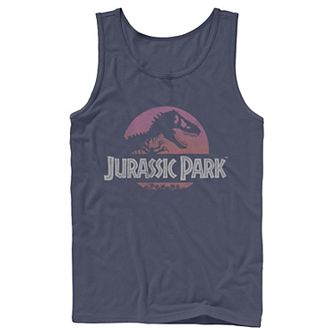 Men's Jurassic Park Gradient Sunset Logo Icon Tank Top