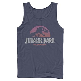 Men's Jurassic Park Gradient Sunset Logo Icon Tank Top
