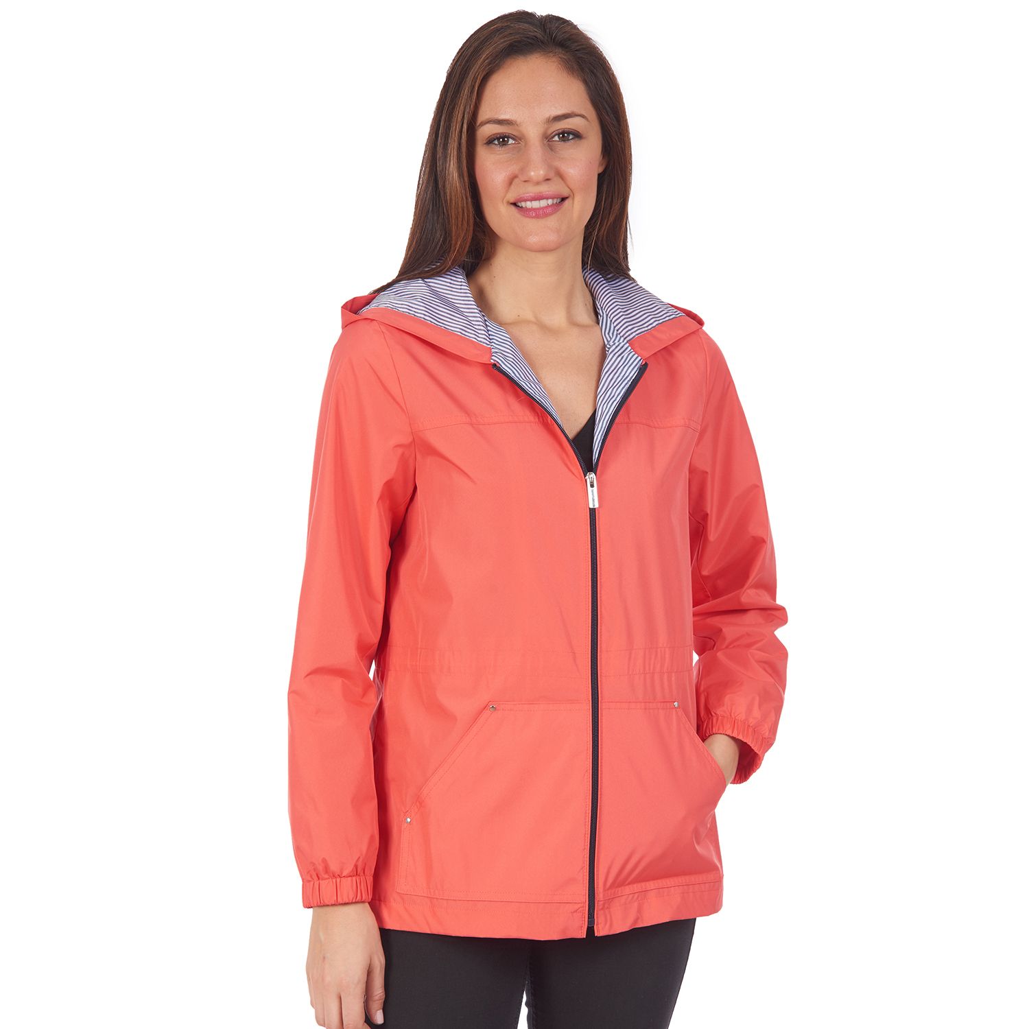 faded glory women's hooded twill anorak jacket