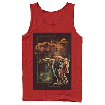Men's Jurassic World Two T-Rex Tech Schematic Tank Top