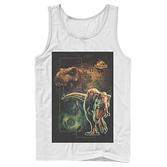 Men's Jurassic World Two T-Rex Tech Schematic Tank Top