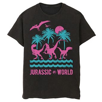 Men's Jurassic World Two Dinosaur Beach Retro Tee