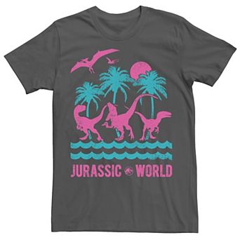 Men's Jurassic World Two Dinosaur Beach Retro Tee