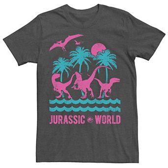 Men's Jurassic World Two Dinosaur Beach Retro Tee