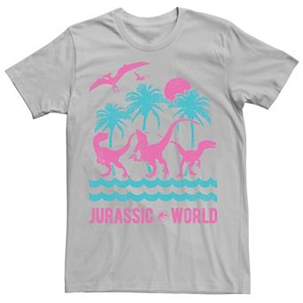 Men's Jurassic World Two Dinosaur Beach Retro Tee
