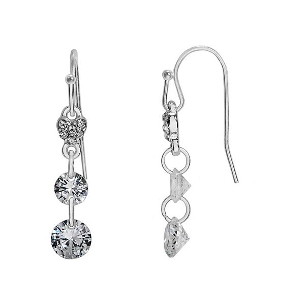 LC Lauren Conrad Cubic Zirconia & Heart Nickel Free Drop Earrings