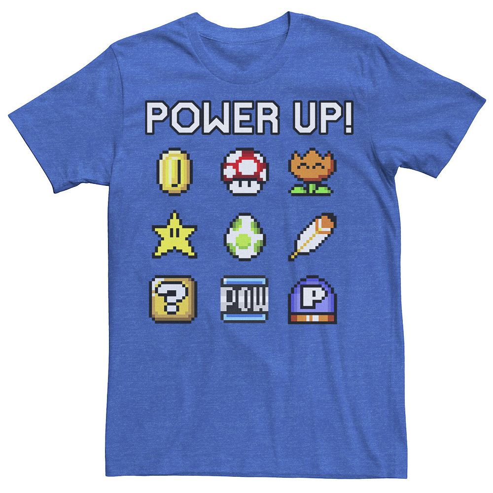 Men's Nintendo Super Mario Bros Power Up Symbols Tee