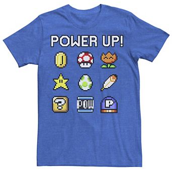 Men's Nintendo Super Mario Bros Power Up Symbols Tee