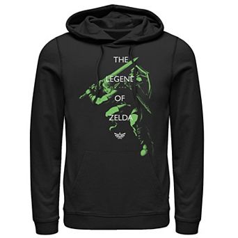 Men's Nintendo The Legend Of Zelda Text Over Top Of Link Hoodie