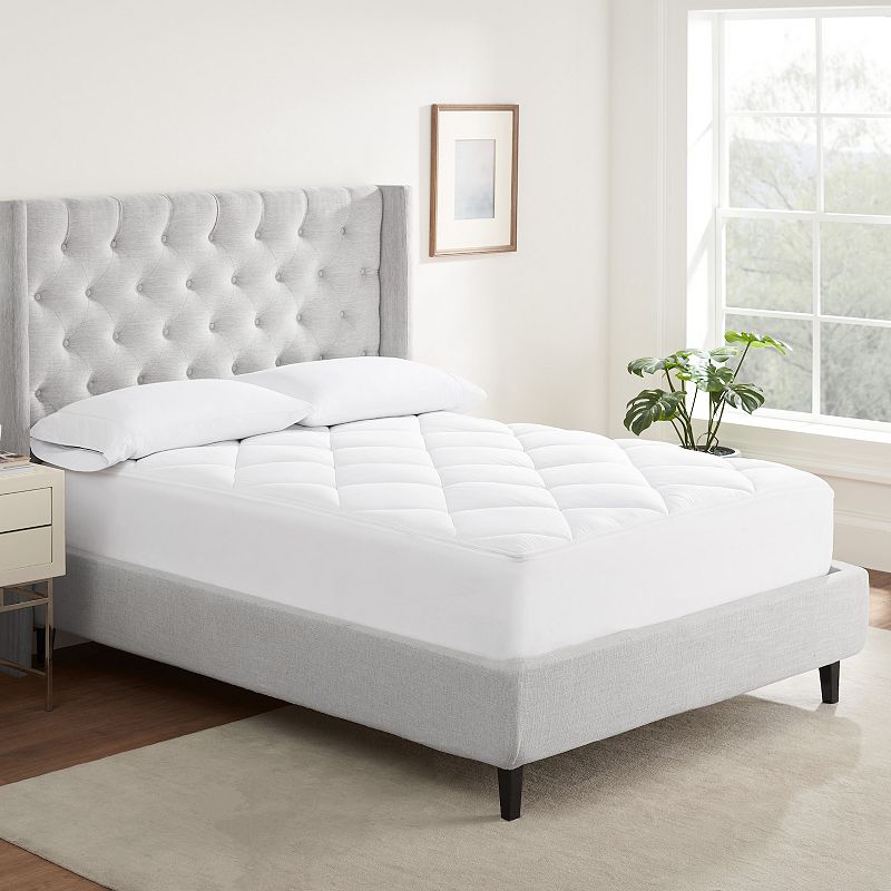 Serta Luxury Soft Comfort Mattress Pad, White, Full
