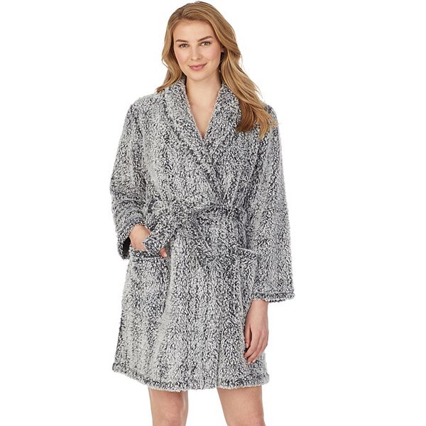 Women's Stan Herman Frosted Shaggy Plush Wrap Robe