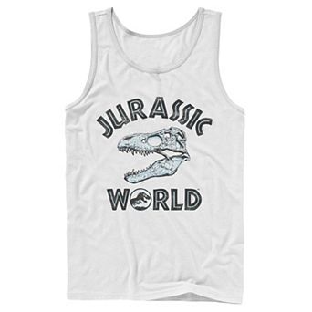 Men's Jurassic World Two T-Rex Pattern Skull Tank Top