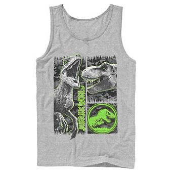 Men's Jurassic World Two Raptor T-Rex Camo Scratch Tank Top