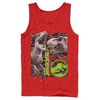 Men's Jurassic World Two Raptor T-Rex Camo Scratch Tank Top