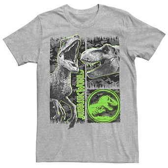 Men's Jurassic World Two Raptor T-Rex Camo Scratch Tee