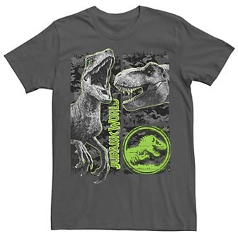 Men's Jurassic World Two Raptor T-Rex Camo Scratch Tee
