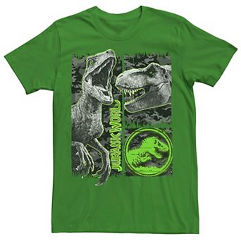 Men's Jurassic World Two Raptor T-Rex Camo Scratch Tee
