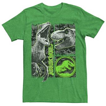 Men's Jurassic World Two Raptor T-Rex Camo Scratch Tee