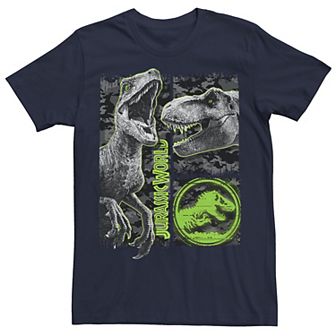Men's Jurassic World Two Raptor T-Rex Camo Scratch Tee