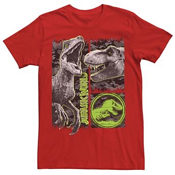 Men's Jurassic World Two Raptor T-Rex Camo Scratch Tee