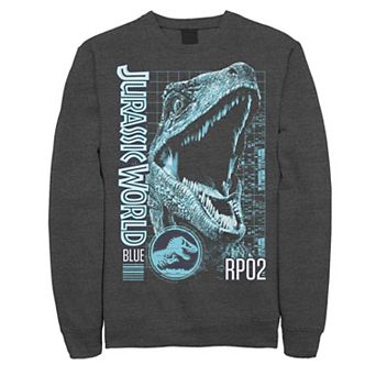 Men's Jurassic World Two Blue Face Tech Schematic Sweatshirt