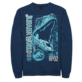 Men's Jurassic World Two Blue Face Tech Schematic Sweatshirt