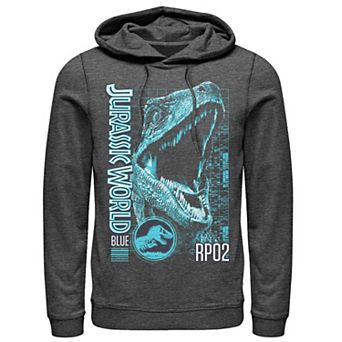 Men's Jurassic World Two Blue Face Tech Schematic Hoodie