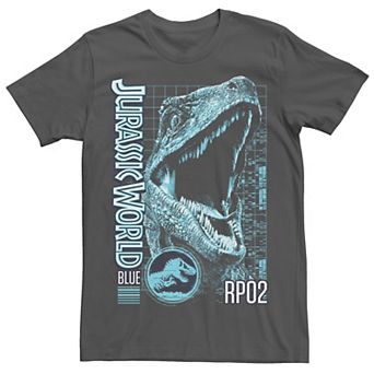 Men's Jurassic World Two Blue Face Tech Schematic Tee