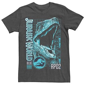 Men's Jurassic World Two Blue Face Tech Schematic Tee