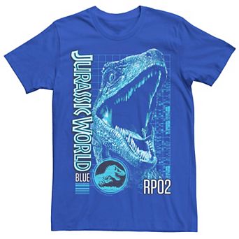 Men's Jurassic World Two Blue Face Tech Schematic Tee