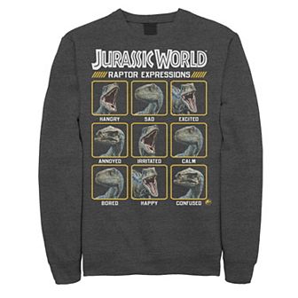 Men's Jurassic World Two Blue Raptor Expressions Sweashirt