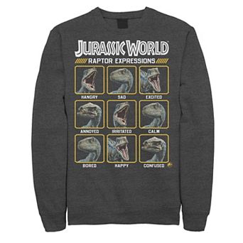 Men's Jurassic World Two Blue Raptor Expressions Sweashirt
