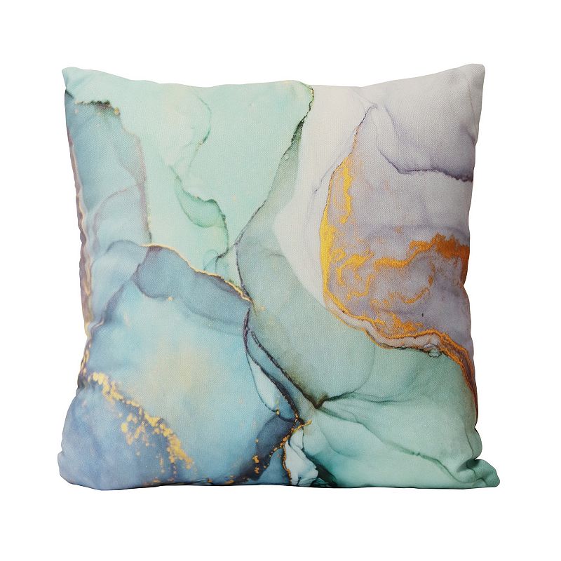 Stratton Home Decor Marble Throw Pillow, Multicolor, 18X18
