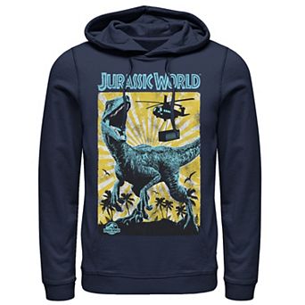 Men's Jurassic World T-Rex Color Pop Retro Poster Hoodie