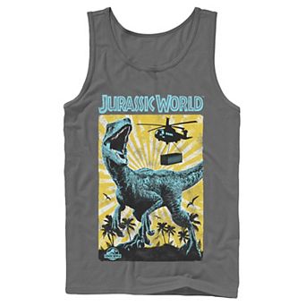 Men's Jurassic World T-Rex Color Pop Retro Poster Tank Top