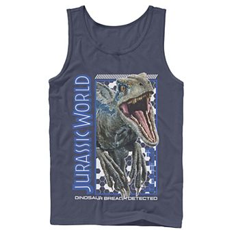 Men's Jurassic World Two Blue Dino Breach Tank Top