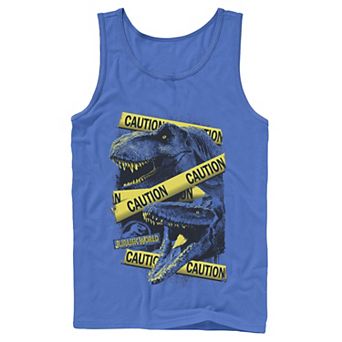Men's Jurassic World Dinosaur Caution Splatter Tank Top
