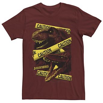 Men's Jurassic World Two Dinosaur Caution Splatter Tee